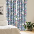 thumbnail image 2 of Ambesonne Spring Curtains, Flowers Garden Vintage Plot, Pair of 28"x95", Cadet Blue Marigold, 2 of 5