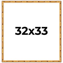 32x33 Frame Gold Bamboo Solid Wood Picture Frame | 1 Inch Moulding Width | Interior Frame Depth