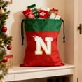 thumbnail image 4 of Personalized 26 Letter Christmas Santa Sack, Custom Large Gift Bag with Initial, for Xmas, A-Z Red Big Velvet Gift Wrapping Bags with Initial, 12.2 x 14.96 in, 4 of 6