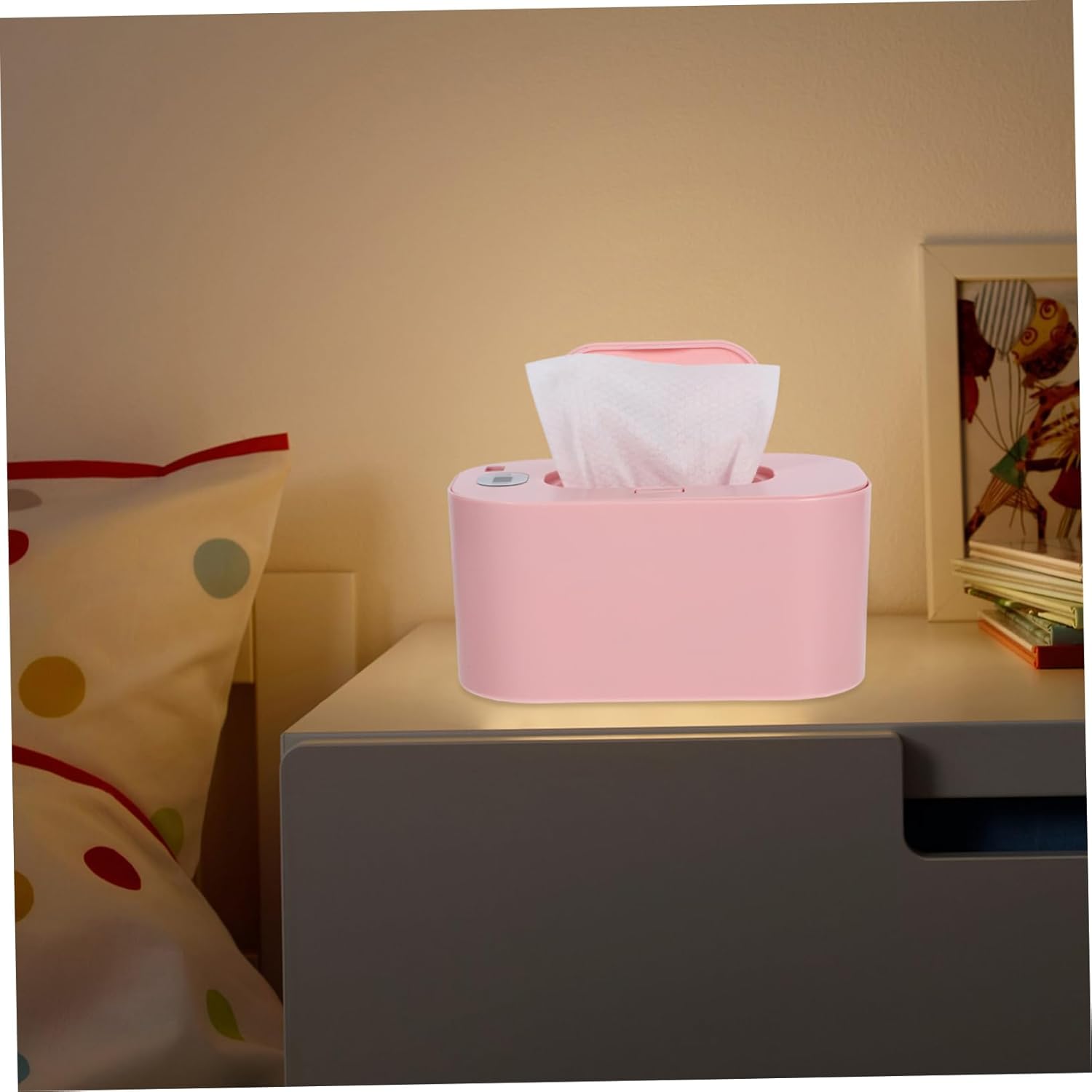 LUU-Battery Operated Baby Wet Tissue Warmer Cordless Wipe Warmer Thermostat Heater Large Capacity for Family Use_SAI