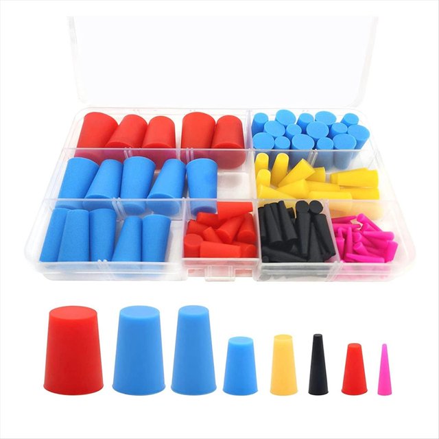 120 Tapones CóNicos de Caucho Silicona, Silicona Resistente A Altas Temperaturas, 8 TamañOs 1/16 5/8 Pulgadas para Orificios