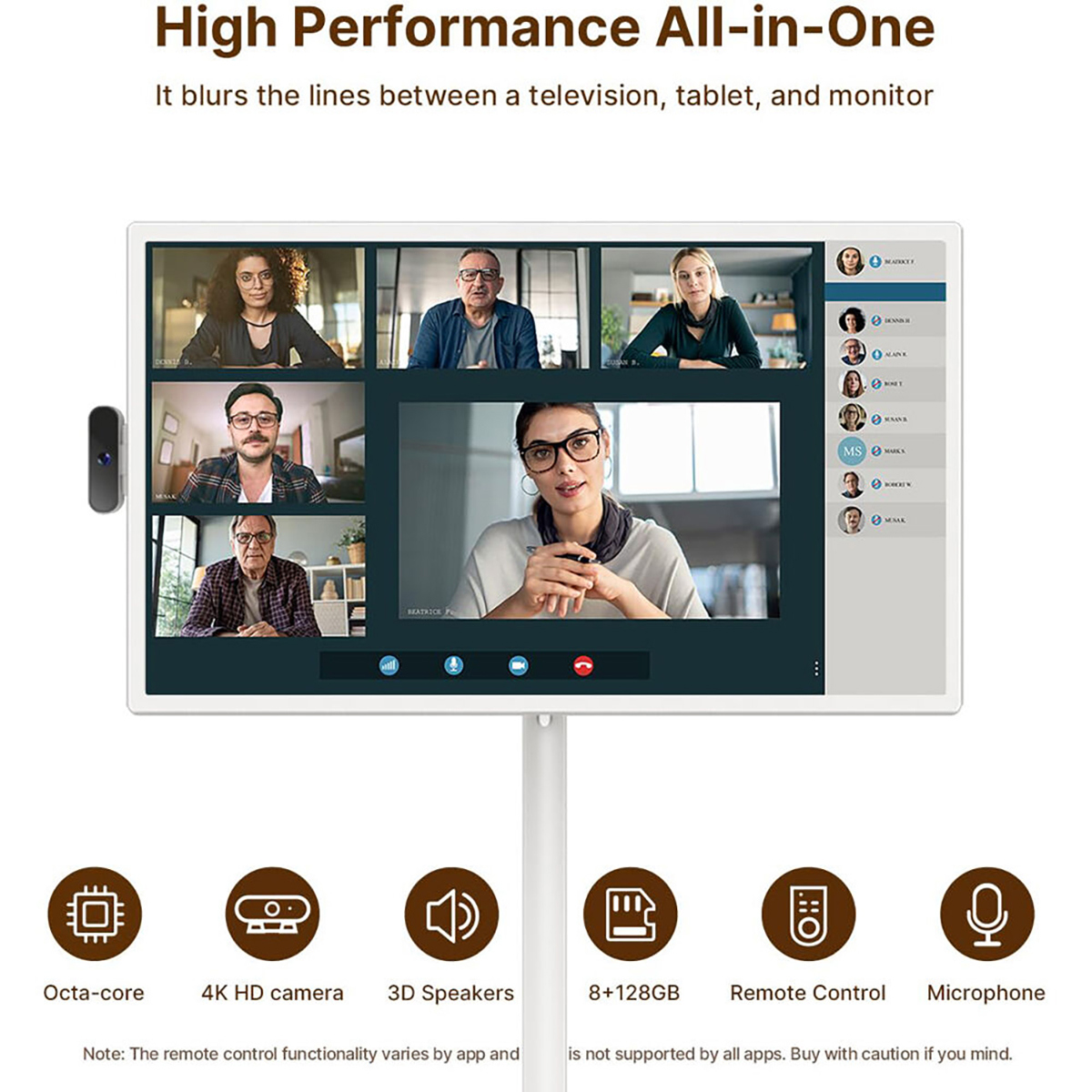 Cozyla 32" 16:9 4K Ultra HD Portable Smart Tablet TV, White
