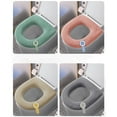 thumbnail image 3 of Bathroom Toilet Seat Cover Pads Soft Warmer Toilet Seat Cushion Cover Stretchable Washable Comfortable Toilet Cover Heated Bathroom Floor Mat Bathroom Toilet Rug Beach Bath Foam Rugs for Bathroom Rug, 3 of 3