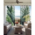thumbnail image 6 of Tropical Plants Kitchen Curtains Country Summer Green Palm Leaves Cafe Short Curtains for Bathroom Blackout Window Curtain Grommet Small Window Treatment Tier Drapes for Bedroom Living Room 52"x45"x2, 6 of 9