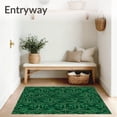 thumbnail image 3 of ODIKA 4'x6' Machine Washable Non-Slip Area Rug, Elegant Vine Trellis Intertwined Foliage Decorative Path High Traffic Rug, Green, 476123, 3 of 7