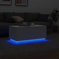 thumbnail image 3 of vidaXL Coffee Table with LED Lights White 90x50x40 cm, 3 of 5