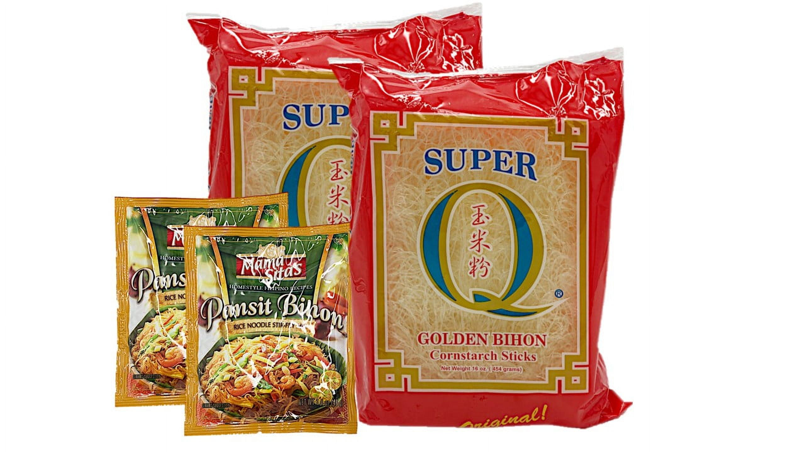 Super Q Golden Bihon 16oz and 2 Mama Sita's Pansit Bihon/ Rice Noodle Stir Fry Mix Combo