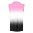 thumbnail image 5 of MIXUE Womens Tops Summer Gradient Print Lapel Button Down Sleeveless Camisole Sports Slim Fit Casual Vest T-shirts Holiday Wear,Pink,M, 5 of 5