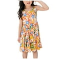 thumbnail image 3 of Realhomelove Girls Boho Floral Dress Sleeveless Casual A-line Beach Sundress Summer Soft Swing Dress Outfits for Big Kids 3-15 Years, 3 of 6