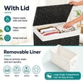 thumbnail image 4 of 23.8 Gal (90L) Laundry Hamper Laundry Basket with Lid and Handles Wicker hamper Foldable Removable Liner Bag Black, 4 of 7