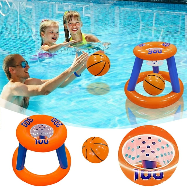 Outdoor Toys Pool Basketball Stand Set with Inflatable Frame for Competitive Water Games and Summer in Outdoor Play