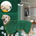 thumbnail image 2 of Dog Drying Coat Bathrobe Towel, Microfibre Material Fast Drying Super Absorbent Dog Bath Robe, Pet Quick Drying Moisture Absorbing with Adjustable Collar and Waist, 2 of 11