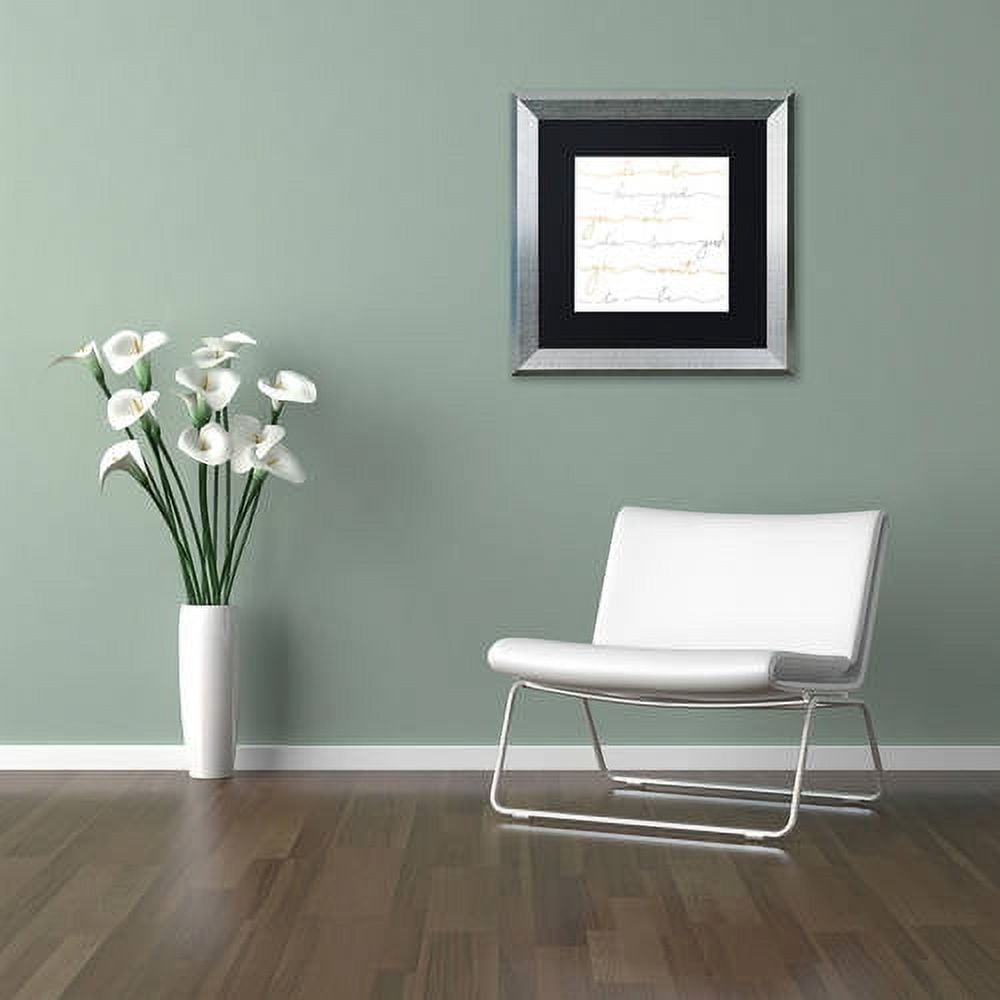 Trademark Fine Art "How Good Silver And Gold" Canvas Art by Lisa Powell Braun, Black Matte, Silver Frame