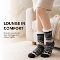thumbnail image 5 of FEOYA Women Fuzzy Slipper Socks Winter Warm Socks With Grippers Cozy Non - Slip Cabin Sock Sherpa Lined for New Year Christmas Gift Outdoor Activities, 5 of 6