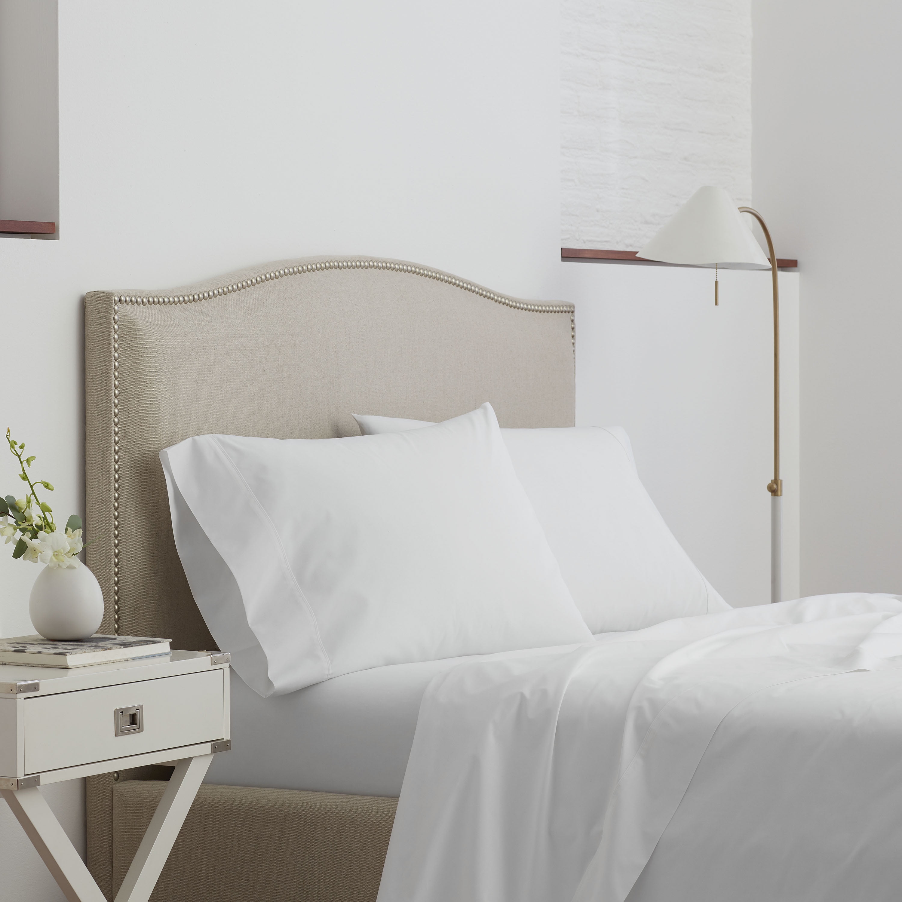 Atelier Martex Percale King White Pillowcase Pair