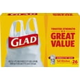 thumbnail image 2 of Glad Trash Bags, Tall Kitchen Handle-Tie Garbage Bags, White, 13 Gallon, 26 Count, 2 of 2