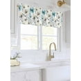 thumbnail image 3 of Valances for Windows Retro Aqua Rod Pocket Cafe Window Treatments Valance Curtains for Kitchen Bathroom Laundry Basement Windows 60"x18", 3 of 9