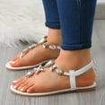 thumbnail image 3 of Mepaouo Flat Sandals for Women Summer Bohemian Flats Shoes Ankle Strap Outdoor Walking Shoe Size 8, 3 of 7