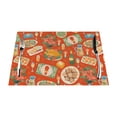 thumbnail image 1 of XMXT 4 Pcs Woven Placemats, Cartoon Christmas Dinner Print Stain Resistant Anti-Skid Placemat for Kitchen Table, 12 x 18 inches, 1 of 6