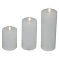 thumbnail image 5 of Northlight LED Solid Flameless Flickering Wax Pillar Candles - 8" - White - Set of 3, 5 of 7