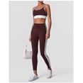 thumbnail image 5 of PISONIC Women 2 Piece Workout Sets Color Block Sports Bra High Waist Tummy Control Active Leggings Yoga Outfit Set, 5 of 7