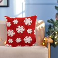 thumbnail image 4 of Taotanxi Merry Christmas Decorative Velvet Embroidered Pillow Cover With Snowflakes Trees Elves Elk Cushion Cover For Christmas Sofa Green And Red 45 X 45 Cm（Red）, 4 of 6