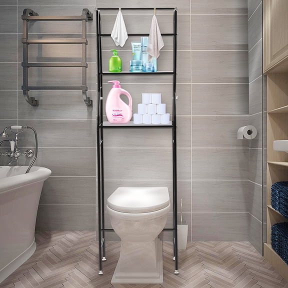 Over The Toilet Storage Rack 4-Tier Metal Bathroom Shelf Space Saver Organizer