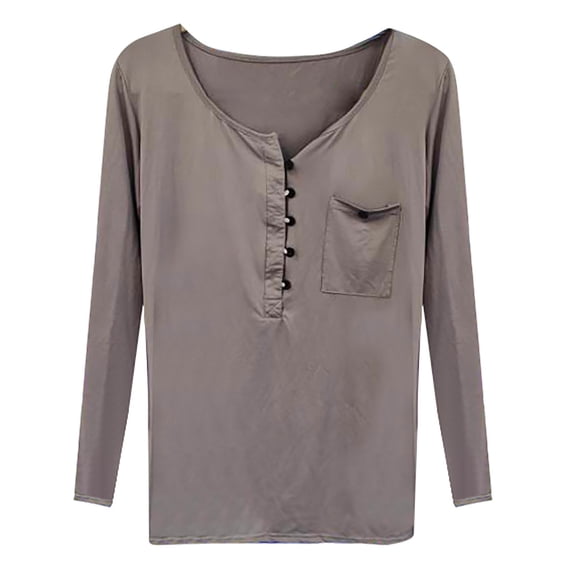 Vedolay Womens Fashion Print Long Sleeve Tops Loose Blouse Casual Tee Sweatshirts Tunic Grey,S
