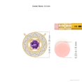 thumbnail image 3 of ANGARA Natural Amethyst Halo Pendant with Milgrain Detailing in 14K Yellow Gold for Women (Size-3.5mm) | February Birthstone, Anniversary, Jewelry Gift for Women | Natural Amethyst Necklace, 3 of 9