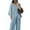 Light Blue, variant on tasrioml Women's Cotton Linen Two Piece Outfit Long Sleeve V Neck Button Top Wide Leg Pants Casual Loungewear Set