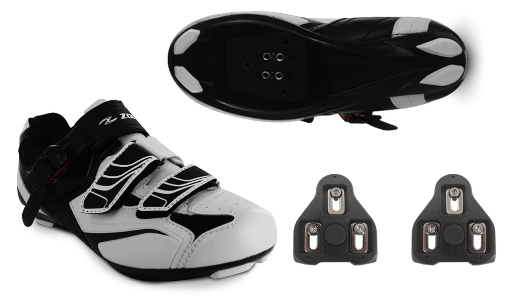 Zol White Road Cycling Shoes +Cleats 