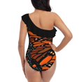 thumbnail image 3 of Winging It ( Orange ) One Piece Swimsuit Women Ruffle Monokini Shoulder Swimsuit Bathing Suit Swim Wear Orange Monarch, 3 of 5