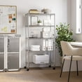 thumbnail image 4 of Seville Classics 5-Tier Steel Wire Shelving with Wheels, 30" W x 14" D x 60" H, Chrome Plated, 4 of 9