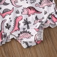 thumbnail image 4 of Baby Girls Cartoon Dinosaur Swimwear, Kids Summer Ruffle Sleeveless One Piece Beachwear 1-5 Years, 4 of 8