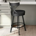 thumbnail image 5 of Amisco Washington 26 In. Swivel Counter Stool - Black Faux Leather / Black Metal, 5 of 9