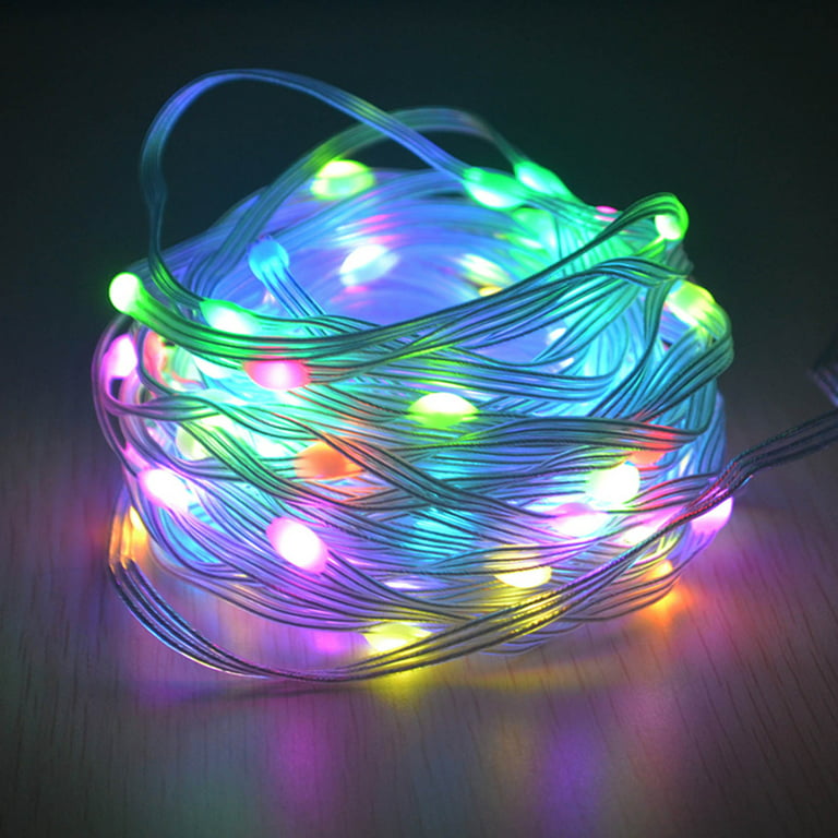 Ausyst Lighting LED 7 Color String Lights RGB Bluetooth Light String Mobile  Phone APP Leather Wire Light String Remote Control For Holiday Party Patio  Outdoor Camping Lights Clearance 