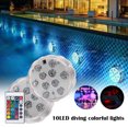 thumbnail image 2 of CAROOTU 10LEDs Diving Knob Lights LED Pool Lights Aquarium Colorful Light Remote Control Underwater, 2 of 7