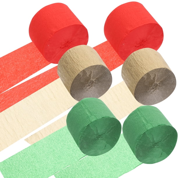KAKOWELY 6 serpentinas de papel crepé de colores, serpentinas decorativas para cumpleaños y Navidad.