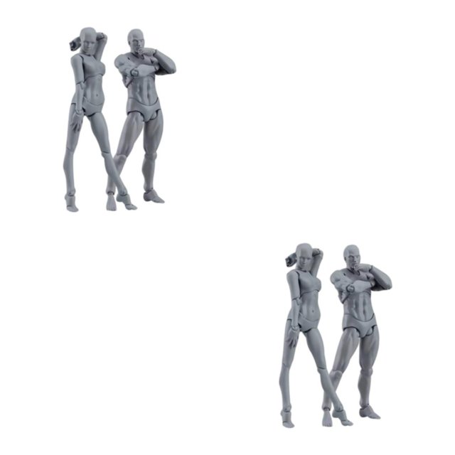 ziyahi 2 Pcs Figurine d'Action Mobile en PVC Modèle Idée Cadeau pour Amateurs d'Anime et d'Art Réaliste Authentique Gris 2Ensemble