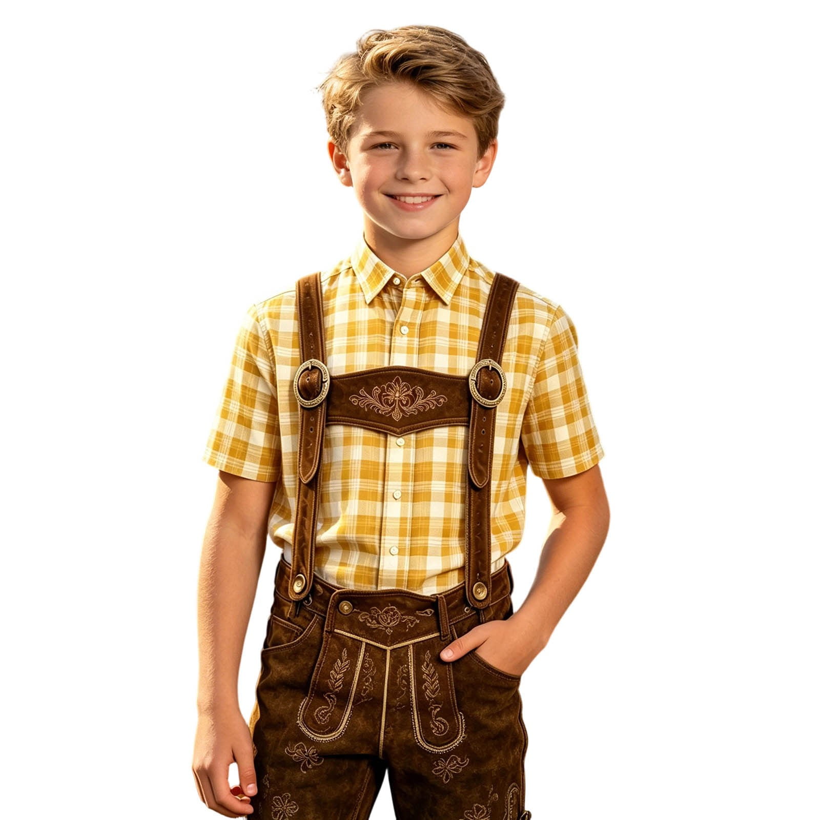 Byoo Boy Summer Dress Shirt Plaid Graphic Short Sleeve School Uniform Vintage Button-Up Shirt Soft Button Down Shirt