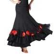 thumbnail image 1 of Vestido grande de ala grande para mujer para baile ón en con banda elástica rojo Hugo Vestido de baile latino, 1 of 10