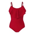 thumbnail image 4 of MSJUHEG One Piece Swimsuits,Ruched Monokinis,Bathing Suit Monokini,Women's One-piece Swimsuits,Full Coverage Slimming Swimwear,Womens One Piece Swimsuits,V Neck Red XL, 4 of 6