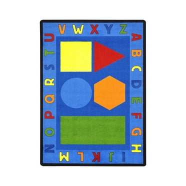Joy Carpets 1670D Kid Essentials Alphabet Shapes Early Childhood Rectangle Rugs  Multi Color - 7 ft. 8 in. x 10 ft. 9 in.