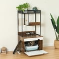 thumbnail image 7 of Hidden Cat Litter Box Enclosures with Cat Tree Tower,Cat Furniture with Scratching Pads and Large Storage Space,Industrial Cat Cabinet with Shelves and Doors,Rustic Brown, 7 of 7