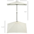 thumbnail image 3 of Outsunny 8ft Half Umbrella Outdoor Balcony Parasol Patio Garden Outdoor Window Sun Shade w/ 5 Ribs Beige, 3 of 10