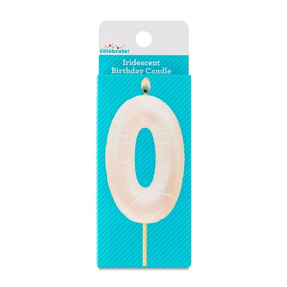 Iridescent Number 0 Birthday Candle, by Way To Celebrate