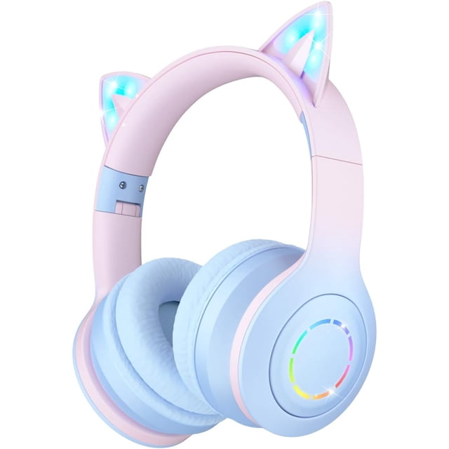 (Auriculares Bluetooth para niños con control de volumen de 85/95 dB para teléfonos inteligentes, iPad, tabletas, Kindle, auriculares estéreo escolares para niños