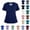 #01 Navy, variant on 2 Pocket Scrub Top for Women V Neck Short Sleeve Side Slit Top Made with Soft Stretch Durable Fabric, #01 Dark Green, M