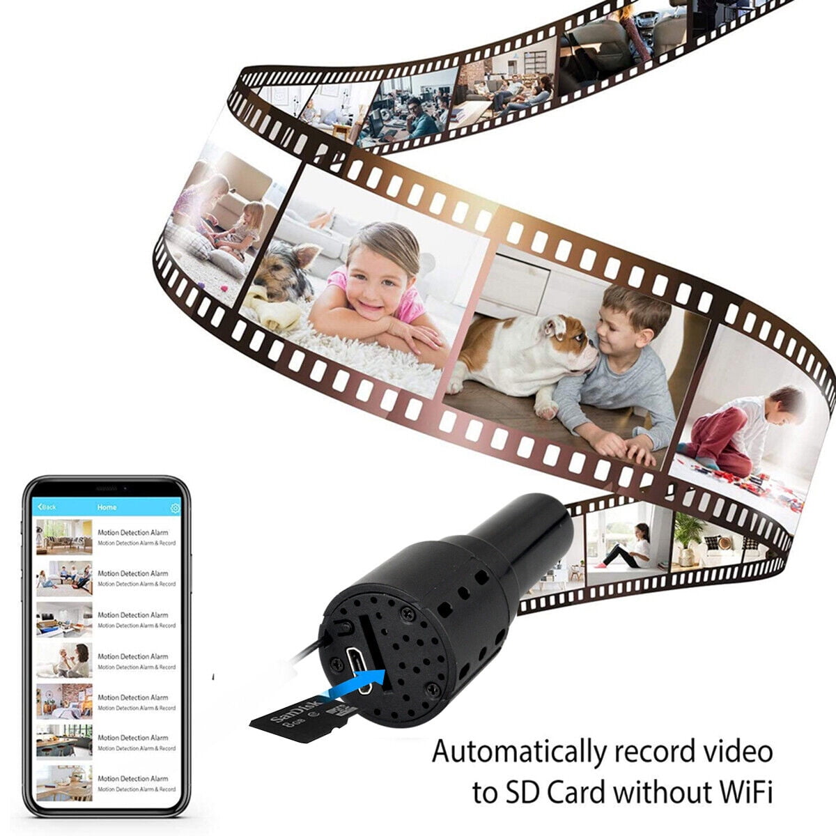 Wireless Nanny Cam, 1080P HD Home Security Camera, Indoor/Outdoor Small Camera with Night Vision