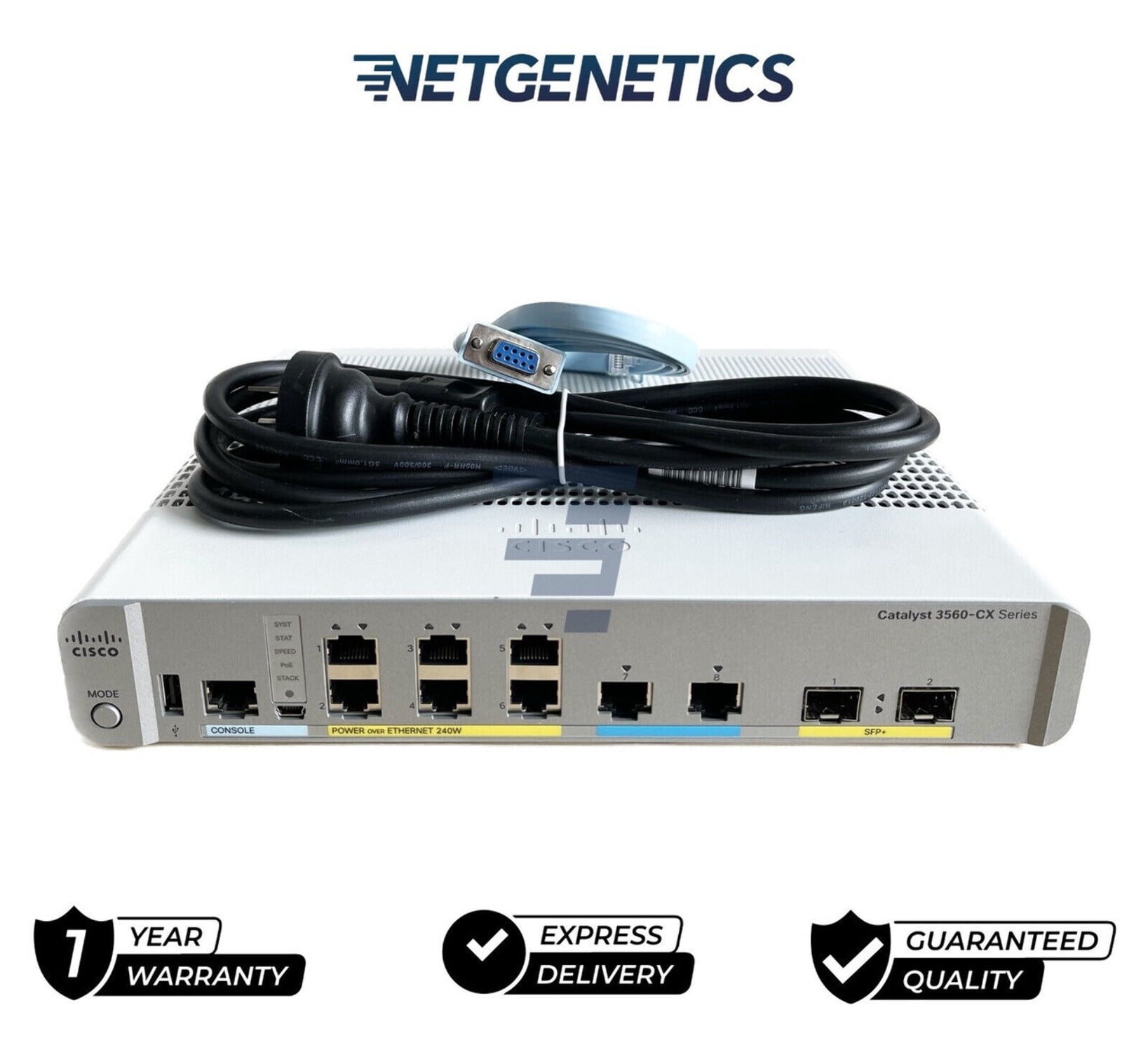 Cisco Catalyst 3560CX Gigabit Ethernet Switch WS-C3560CX-8XPD-S PoE+ 240W SFP+